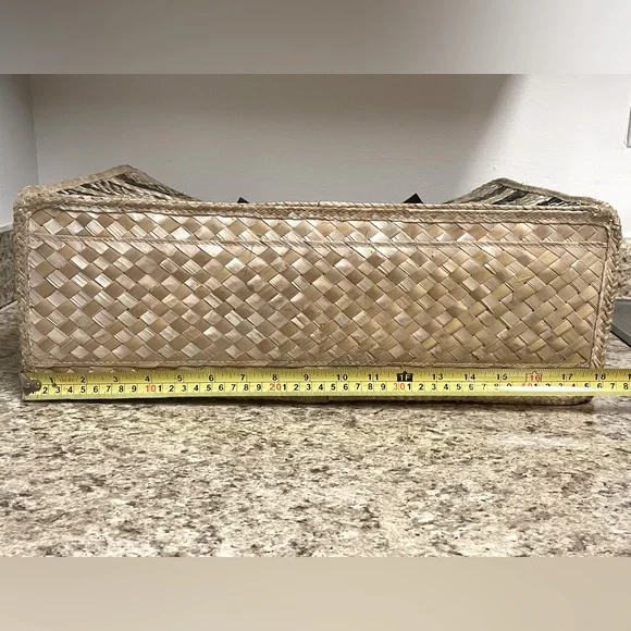 Straw/rattan lined shoulder bag - Picture 5 of 6